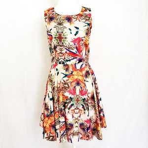 Love Culture Tropical Print Dress w/ Open Back